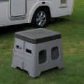 Portable Folding Toilet for Camping, Travel & Emergency Use - Odor-Resistant, Durable PP Material, Compact Design with Lid. 