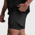 2025 New Breathable Double Layer Sport Shorts Gyms Fitness Bodybuilding Workout Quick Dry Beach 2 In 1 Shorts Male Running Short. 