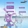 VO2max new kids full face diving mask snorkel air separation tube breathable more convenient reduce blemish viewfinder HD 180 ° clear transparent no spoof. 