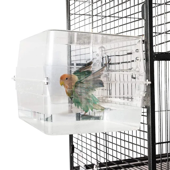 Bird%20Bath%20Shower%20%20%20Bathtub%20Box%20%20Large%20Hanging%20Clear%20Transparent%20%20Cube%20%20%20for%20Parrots%20%20Cage%20Accessories%20Bowl%20-%20Image%202