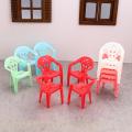 Miniature Dollhouse Furniture Set of 4PCS, Plastic Armchair with Backrest, 1/6 Scale Children's Presents.