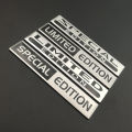 3D Metal Aluminium Silver Black Logo LIMITED EDITION Emblem Car Fender Badge Trunk Decal LIMITED EDITION Stikcer Accessories. 