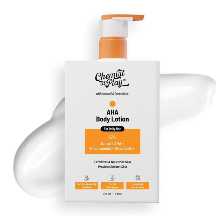 Chemist At Play AHA Body Lotion For Exfoliating Dry Skin Cells 236ml