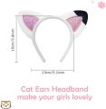 Cartoon Girls Princess Clothing Rainbow Print Cat Striped Dress With Headband Halloween Cosplay Birthday Party Clothes 3-8 Year.
