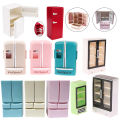 1:12 Dollhouse Miniature Single/Double Door Refrigerator Supermarket Freezer Model Kids Pretend Play Toys Doll House Accessories.