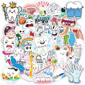 50Pcs Cute Dentist Protect Tooth Stickers Funny Toothbrush Teeth Decal DIY Luggage Skateboard Laptop Cartoon Sticker Packs. 