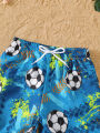 Infant Boys Summer Casual Football Print Beach Shorts Children's Clothing Toddler Boys Summer Wear Baby Boys Beach Attire.