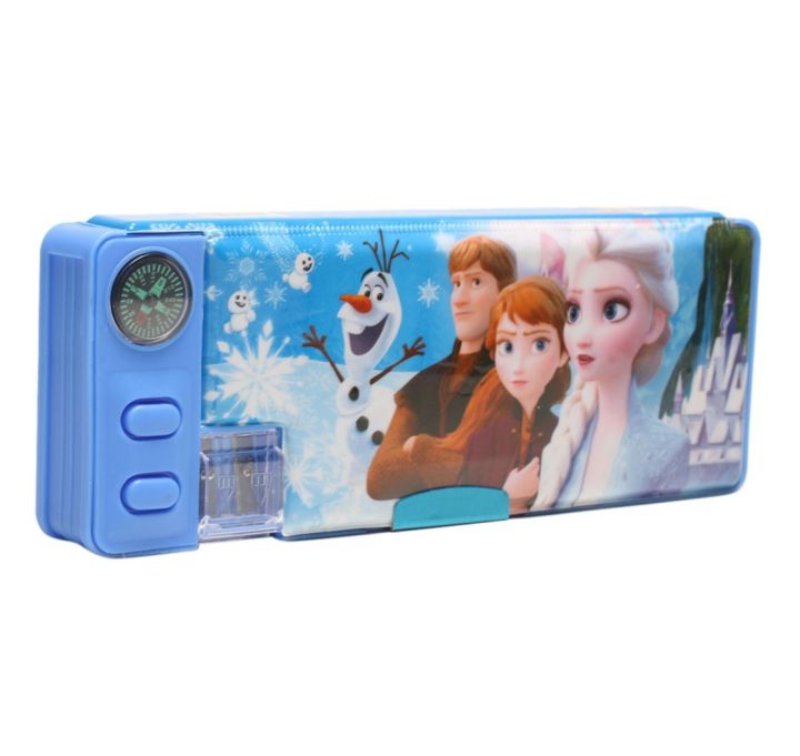 Pencil & Pen Box With Double Sharpner And Compass Magnetic Lock System