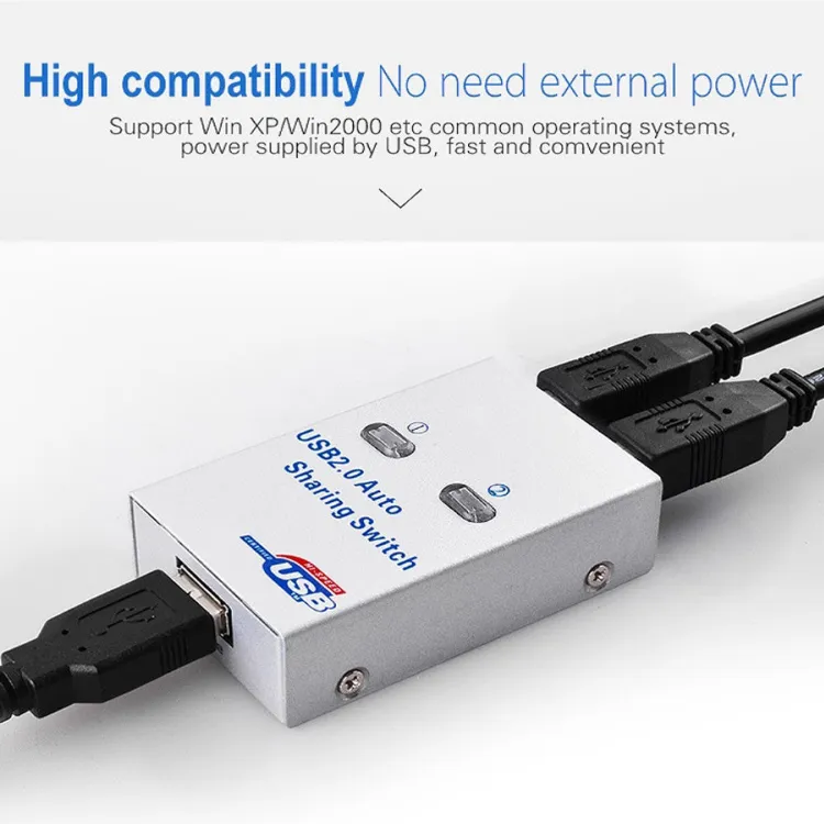 QIANRENON USB B Interruttore di condivisione della stapante 2 porte