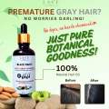 Black Roots Anti Gray Hair Oil and HairFall Solution 100% Natural for Healthy Hair Growth Hair Serum with Ganoderma and Blackseed 50ml. 
