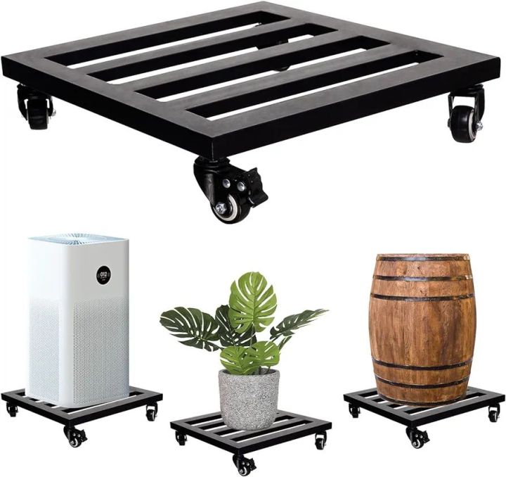 Plant Caddy with Wheels Heavy Duty Metal Cast Iron Plant Dolly, Plant Stand with Wheels Repositioning Heavy Pots 12Inch, Hauling Heavy Household Items - Black (Customize)