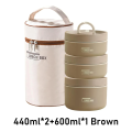 Portable Insulated Food Lunch Container Set with Thermal Lunch Box 3 Separate Stackable Lunch Container for Adult Kids. 