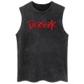 Summer Men's Retro Printed Washed Cotton Vest Muscle Gym Sleeveless Workout T Shirts Fashion Running Beach Loose Cutoff Tees.