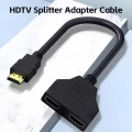 1 to 2 HDMI Splitter Adapter – 1080P HD Signal Duplicator, Male to 2 Female Y-Cable for Dual Monitor/TV Setup. 