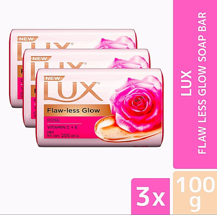 Lux Soap Bar Flawless Glow 100g ( Bundle Of 3)