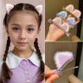2Pcs/Set New Cute Solid Rabbit Ears Clips for Baby Girls Handmade Kawaii Barrettes Headwear Kids Hair Accessories. 