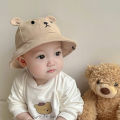 Cute Bear Baby Bucket Hat With Ears Boy Girl Cotton Kids Sun Hat Outdoor Summer Child Panama Cap. 