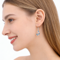 Dragonfly Opal Earrings,Blue Opal & White K Plated Animal Earrings for Women,Minimalist Nature Jewelry,Hypoallergenic. 