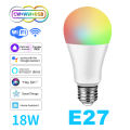 WiFi Smart LED Bulb E27 15W 18W RGB Voice Dimmable Light Ampolleta Parlante Wifi Lamp Work With  Assistant/Home Alexa lightify. 