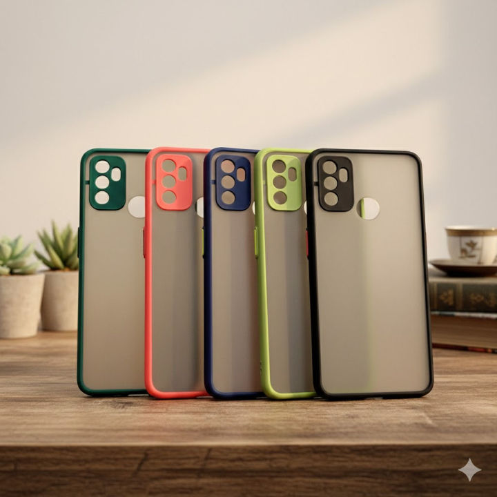 Oppo A53 Smoky Matte Armor Case with Camera Protection - Black