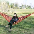 New Creative Canvas Single Hammock Outdoor Courtyard Sleeping Hammock Camping Indoor Children's Swing Thick Striped Hammock. 