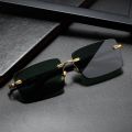 Retro Sunglasses Men Brand Designer Fashion Rimless Sun Glasses Shades Cutting Lens Ladies Frameless Eyeglasses. 