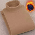Winter Mens High Quality Half Turtleneck Velvet Top Long Sleeve Solid Color Men Clothing Double-sided Velvet Thermal Underwer.