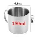 Stainless Steel Camping Cup 250/350/500/700ml Portable Mountaineering Cups With Foldable Handle Outdoor Water Mug Drinkware. 