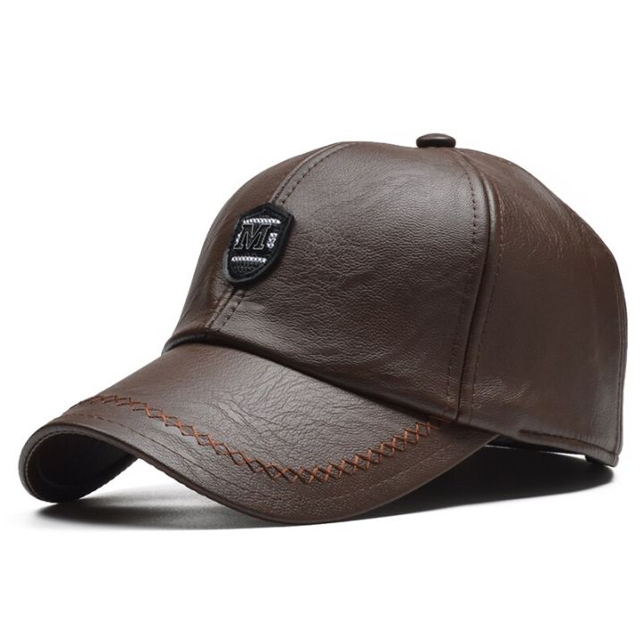 M%20Label%20Pu%20Leather%20Baseball%20Caps%20Spring%20and%20Autumn%20Outdoor%20Adjustable%20Casual%20Hats%20Sunscreen%20Hat%20-%20Image%205