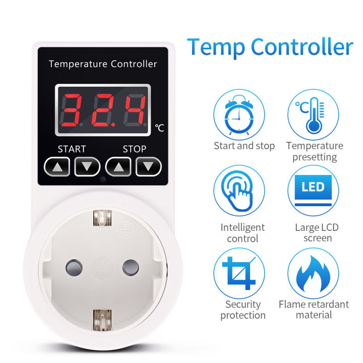 Digital Temperature Controller Timer Socket Thermostat With Timer ...