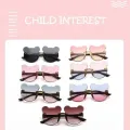 Boys and girls fashion glasses Children's sunglasses Cute baby anti-ultraviolet bear ears cartoon shape rimless frame glasses. 