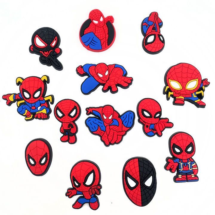 HOT%2013pcs/Set%20Hi-Q%20Cute%20Cartoon%20Spiderman%20%20PVC%20Shoe%20Charms%20Superhero%20Cartoon%20Clog%20Decor%20DIY%20Accessories%20For%20Slides%20Sandals%20-%20Image%204