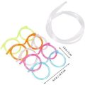 Straw Glasses Funny Soft Plastic Straw DIY Reusable Drinking Straw Tube Eye Glasses Party Supplies Bar Creativity Toy Kids . 