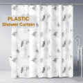 1 PC Lightweight Black Leaf Pattern Shower Curtain PEVA Plastic Waterproof Bathroom Curtain Bathroom Partition for Home. 