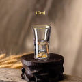 Luxury Crystal Glass Vodka Glass Sake Shochu Glass Bar Liqueur Double Bottom Gold Foil Glass Tea Cup High-end Gifts Hard Liquor. 