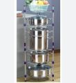 5 Tier Pan Rack Stainless Steel Pan Pot Organiser Rack Adjustable Multi-Layer Rack Saucepan Stand Pans Lid Storage Shelf Cookware Organizer Holder Standing Storage Cabinet Thicken Steel Tube. 