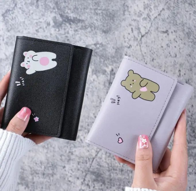 Multi Card Slots Cute Women Wallets Lighteeight Cute Three Fold Card  Bag For Casual Use Carry Young Girls Student Gift Item