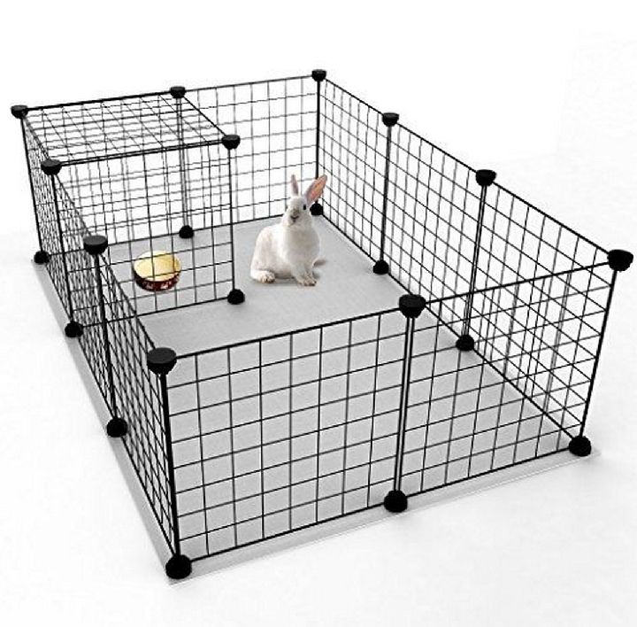 Portable DIY Pet Playpen Animal Crate DIY Metal Wire Kennel Extendable Pet Fence Bunny Cage For Puppy Rabbit Small Animal Pen