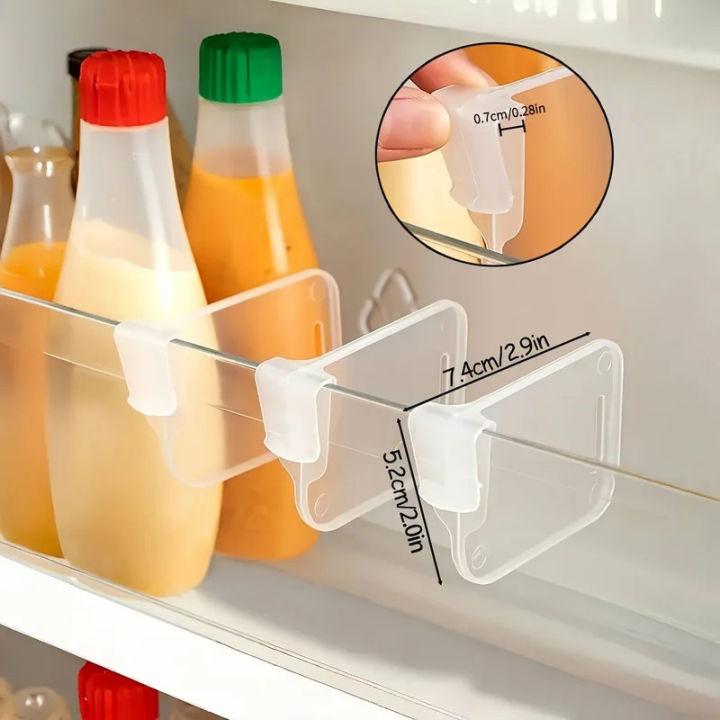 8/16/24PCS%20Sturdy%20Clear%20Refrigerator%20Organizer%20Dividers%20Adjustable%20Fridge%20Storage%20Kitchen%20Cabinets%20Space%20Saving%20Compartments%20-%20Image%203