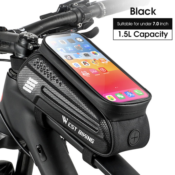 WEST%20BIKING%20Bicycle%20Bag%207.0%20Inch%20Bike%20Phone%20Touch%20Screen%20Bag%20EVA%20Hard%20Shell%20Water%20Repellent%20Front%20Frame%20Bags%20MTB%20Road%20Bike%20Bag%20-%20Image%207