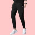 premium quality black colour cotton stylish joggers trouser pant for man. 