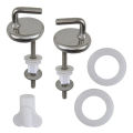 2Pcs Toilet For Seat Hinge No Noise Stainless Steel With Mounting Accessory Home Toilet Seat Hinges Bathroom Fixture. 