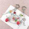 Cute Strawberry Bow Keychain Y2K Coquettish Fairytale Lily of the Valley Handbag Pendant Key Ring Jewelry Accessories Girls . 