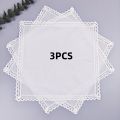 Wedding Season 3PCs Pure White Lace Pure Cotton Happy Handkerchief to Send Friends to Send Mom 28cm/11in Thin.. 