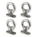4pcs Stainless Steel Kayak Track Mount Tie  Down Eyelet For Bunge Kayak Accessories  Hold Bungee Cord  Kayak Track Eyelet. 