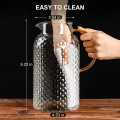 67 Oz Glass Pitcher, Water Pitcher with Stainless Steel Lid, Heat Resistant Borosilicate Carafe, Ice Tea Pitcher for Homemade Beverage, Milk, Coffee, Serving Wine, Hot/Cold Water. 