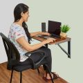 Wall Mounted Folding Laptop Table Floating for Bedroom Kitchen Space Saving, Foldable Wooden Modern Computer Desk Workstation Small Desk Foldable with Metal Support. 