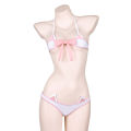 Cat Girl Mini Bikini Set Halter Bandage Backless Lingerie Bow Cosplay Costume Cute Japanese Swimsuit Role Play Underwear. 