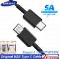 Original Samsung Type C To Usb C PD Cable 25w Super Fast Charging 35w, 45w , 65w,  5A For Galaxy S23 S22 S21 S20 Note20 Tab S8 A53 5G A54 A34. 