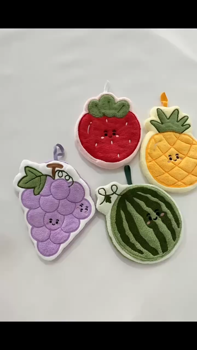 Thickened Cartoon Fruit Hand Towel Kitchen Bathroom Small Towel Gift Souvenir -1pcs